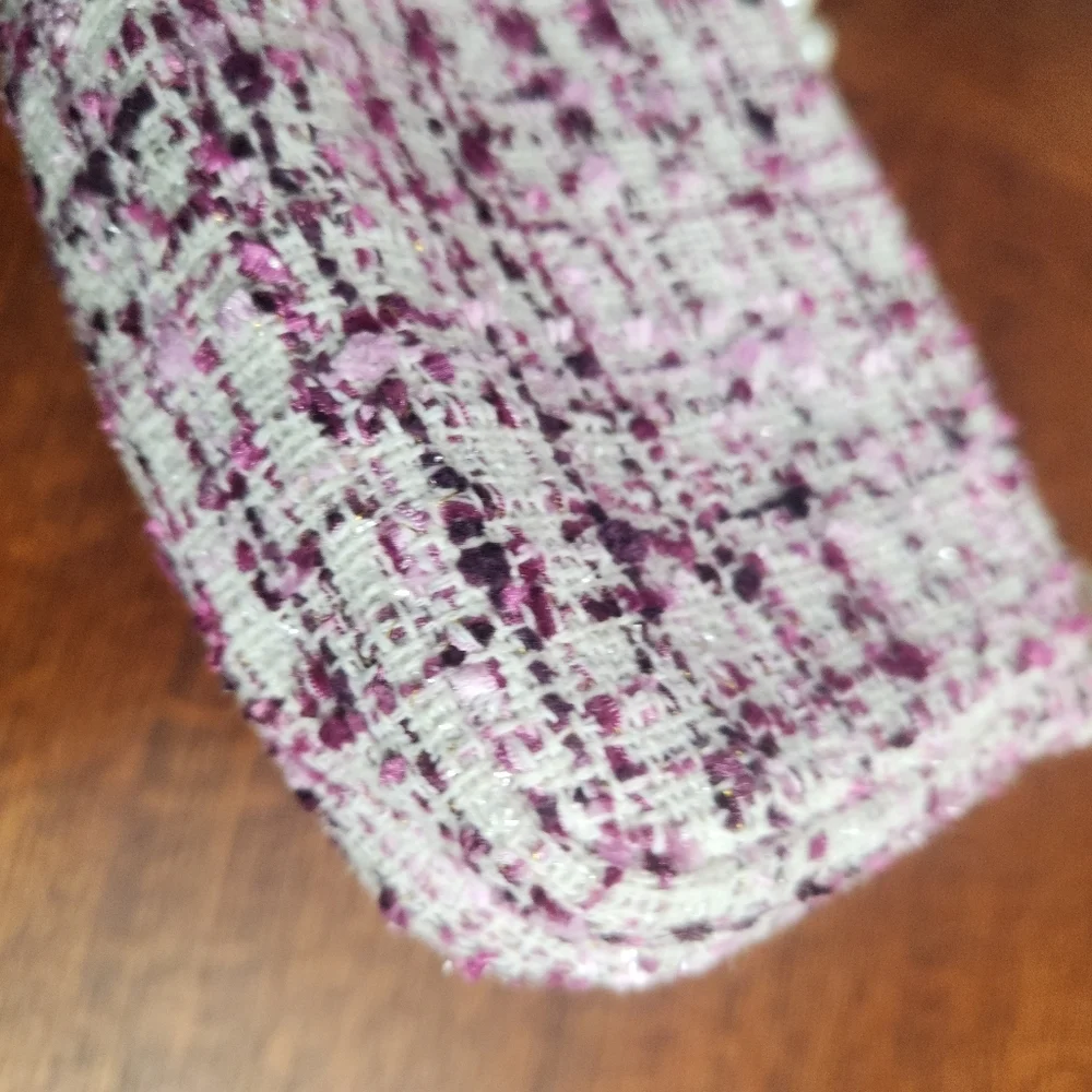3/$25 Like new‎ CREWCUTS Mini Tweed pink and purple purse with pearl handles